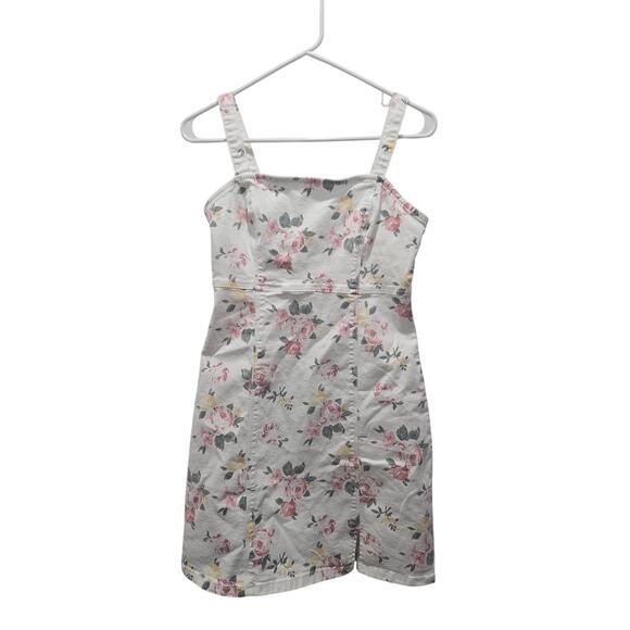 Hollister Dresses & Skirts - NWT Hollister y2k Inspired White Floral Babydoll Denim Dress Size S Mini